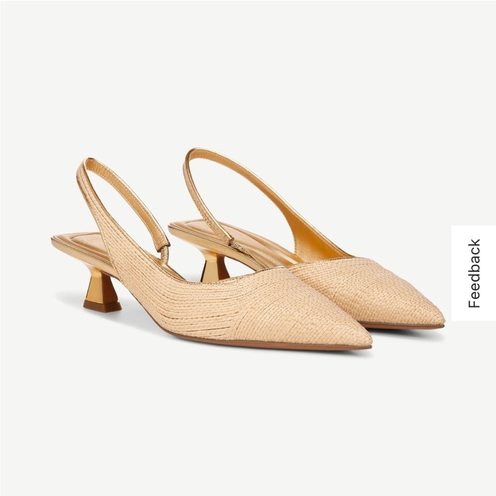 Franco Sarto Devin Slingback Pump in Natural Raffia